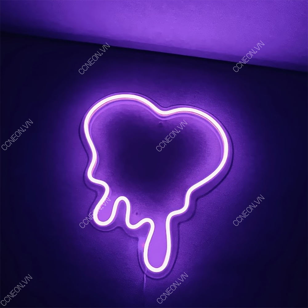 [kèm quà tặng] Đèn Trang Trí Led Neon Sign Trái Tim Tan Chảy [27x25 cm] | Quà tặng cực chất| Đèn trang trí phòng ngủ