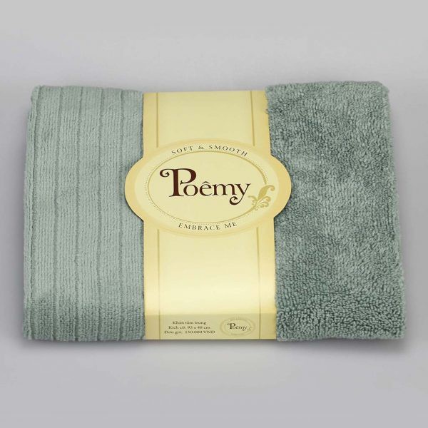 Ảnh Khăn mặt vuông Poemy Sọc Gân kt 29x29 - Mầu xanh lạnh 1
