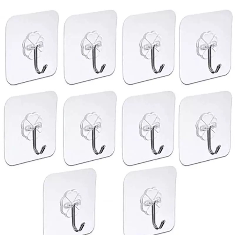 Ảnh 10 Móc Nhựa - Taky, Trong Suốt Dán Tường Siêu Dính, Tiện Dụng, Treo Đồ Trong Gia Đình Và Văn Phòng Tiện Dụng. 2213Set10 1
