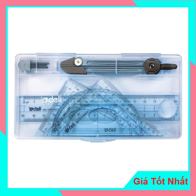 Bộ thước kẻ compa 6 món chuyên dụng cụ học tập cho học sinh eke thước ...