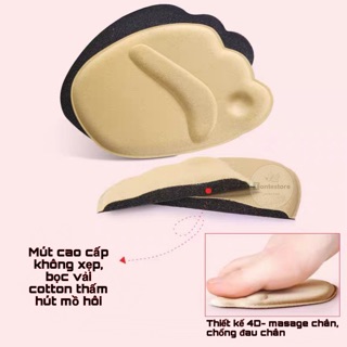 1 cặp lót mũi giày cao gót, giày búp bê cực êm chân, hút mồ hôi- Thiết kế 4D massage chân DANCG01