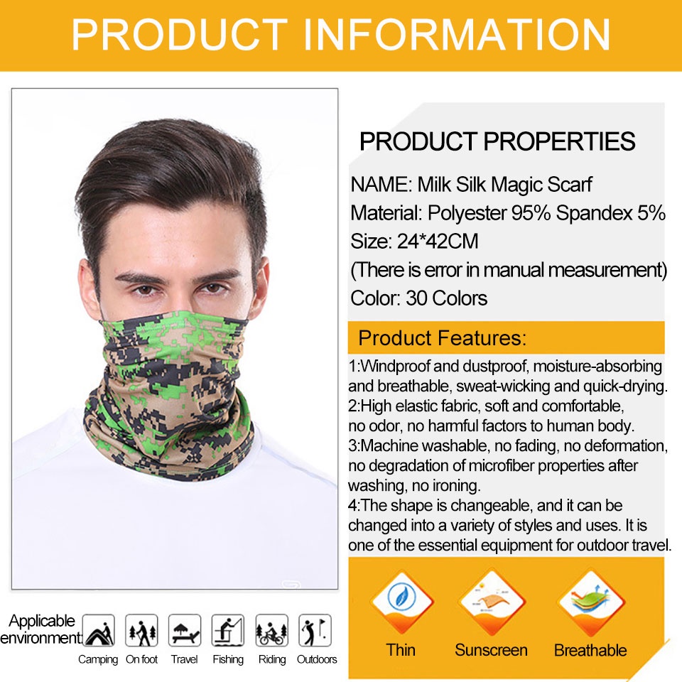 Ảnh Dayselect Ice Silk Cooling Bandana Ngoài Trời Chống Gió Thoáng Khí Đi Xe Đạp Chạy Câu Cá Mặt nạ 4