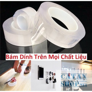 ❤️1 cuộn băng keo 2 mặt trong suốt chất liệu silicon Nano siêu dính dài 3 mét Keo dán nano 2 mặt GD337-KeoNano