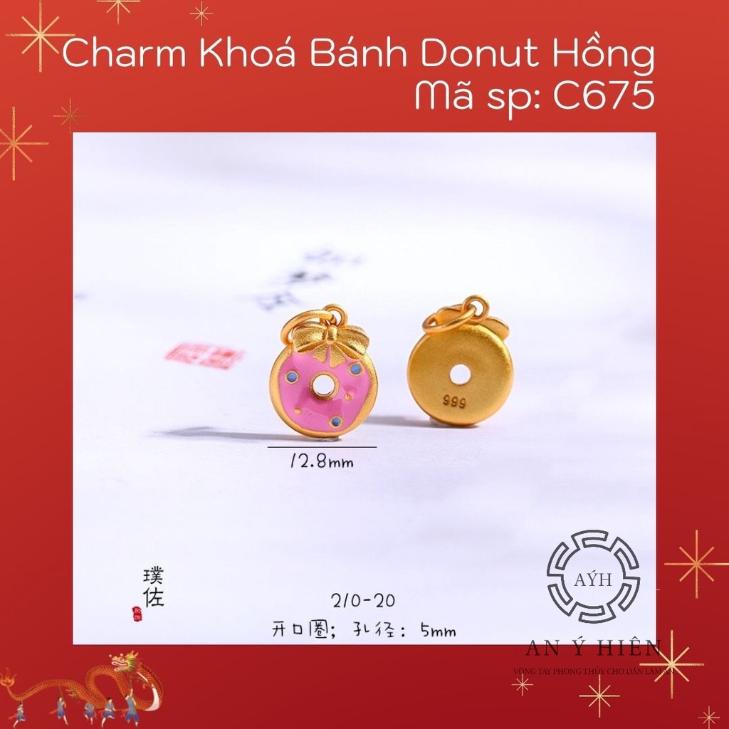 Charm Khóa bánh Donut Hồng #C675 ( An Ý Hiên) | Shopee Việt Nam