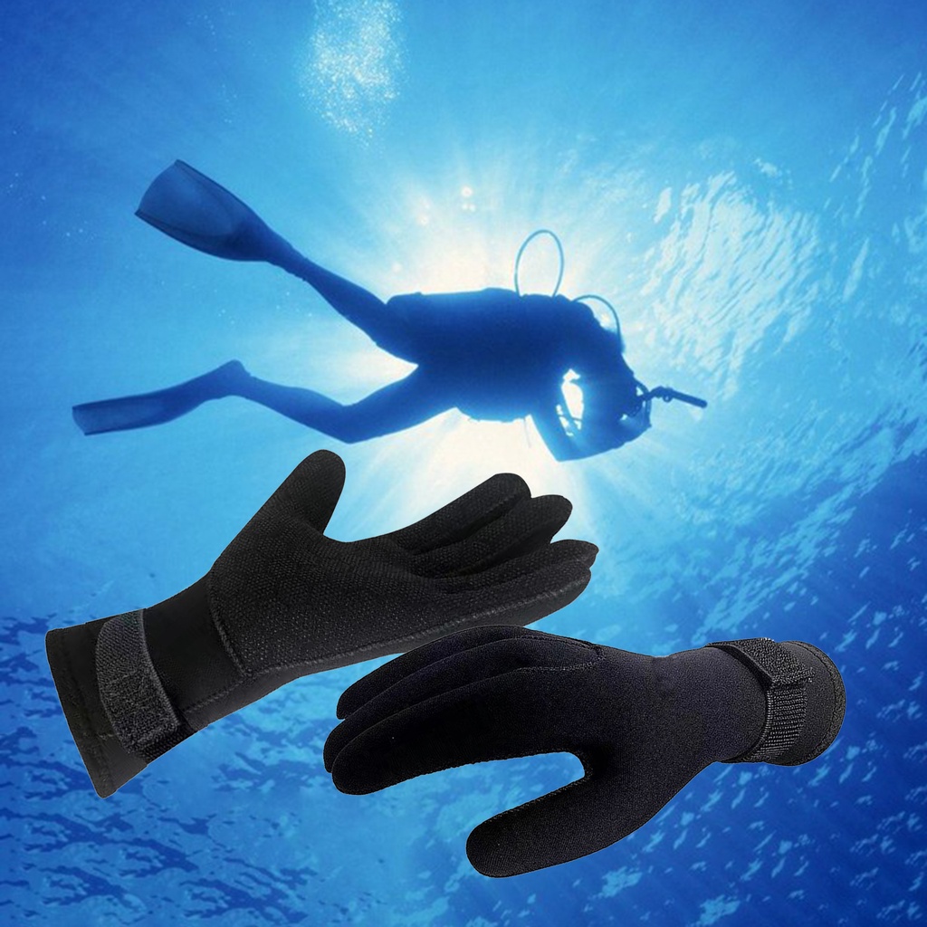 Găng tay lặn cao su tổng hợp 1,5mm Bảo vệ chống trượt Giữ ấm Găng tay để câu cá Kayaking