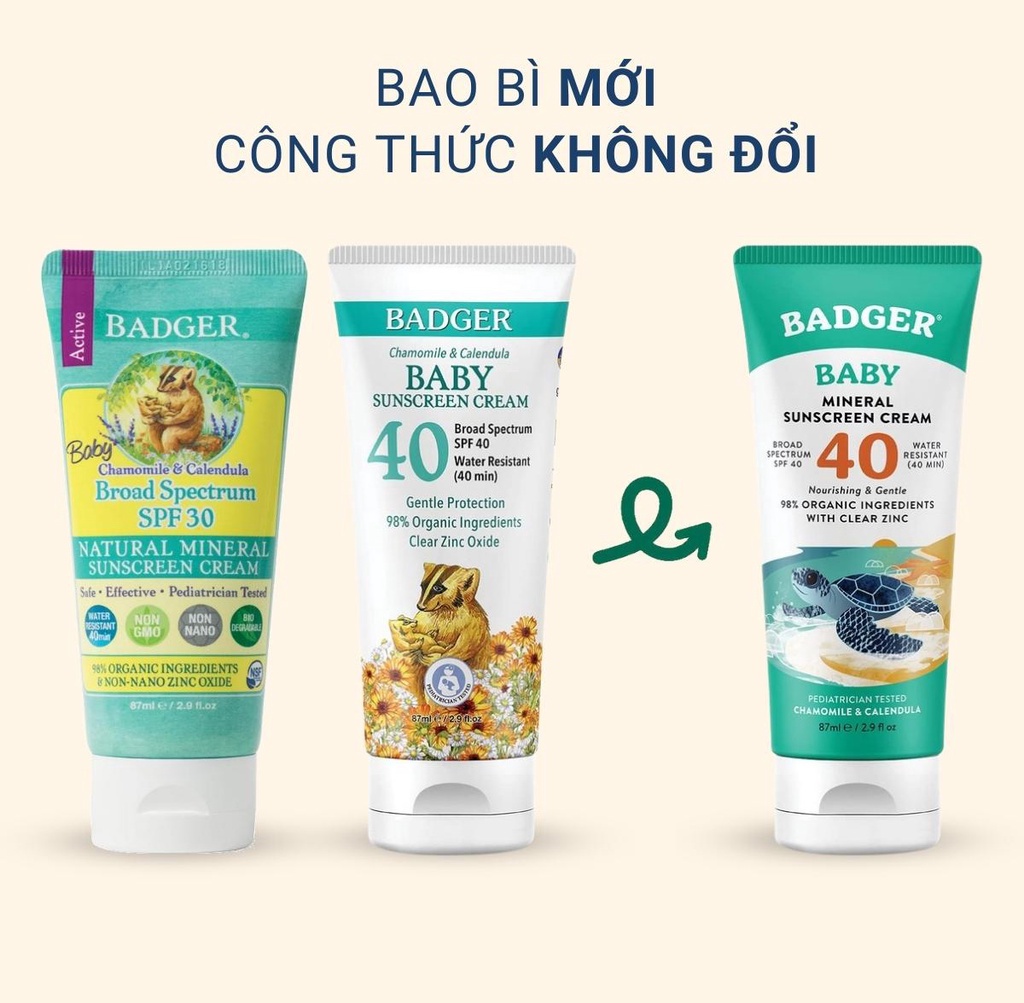 Mô tả Kem chống nắng vật lý cho em bé BADGER SPF 40 Baby sunscreen cho trẻ sơ sinh từ 6 tháng - 87mL - 8