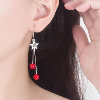 Bông tai dài 2 châu đỏ BHBT257