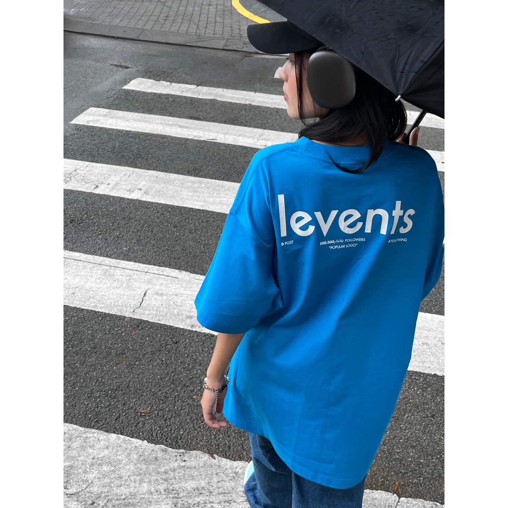 Áo Thun Local Brand Levents V2 Xanh Da Trời Chữ Trắng Unisex Nam Nữ ...