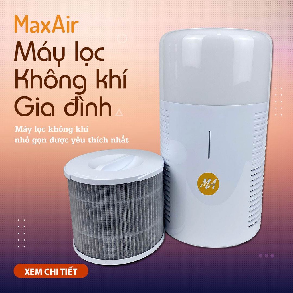 Ảnh Máy lọc không khí Max Air MA025 và 2 màng lọc than hoạt tính Carbon chính hãng lọc sạch mùi, tiết kiệm hơn 2