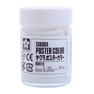 SAKURA - Màu vẽ Sakura poster dạng hũ 30ml 🖌🌸 màu trắng - đen cơ bản và màu nhũ vàng - nhũ bạc ✨✨