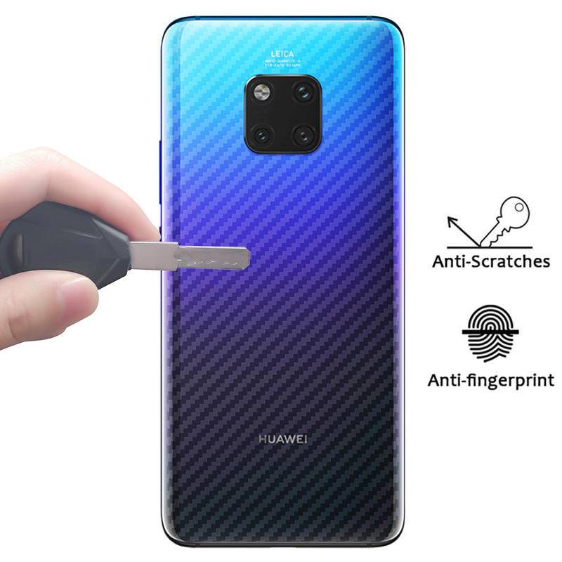 2 Chiếc 3D Bảo Vệ Màn Hình Phim Điện Thoại Sợi Carbon Mặt Sau Cho Huawei P 9 10 20 30 40 50 Pro Ốp Lưng