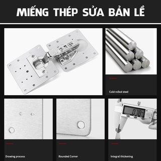 COMBO 10 Tấm thép sửa bản lề cửa gỗ, tủ nhựa, tủ bếp - tặng kèm 6 đinh vít phù hợp mọi loại bản lề okamas