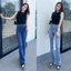 Quần Jeans Loe màu xanh Rách Xước Nhẹ Lưng Cao Tôn Dáng Shop YuRi