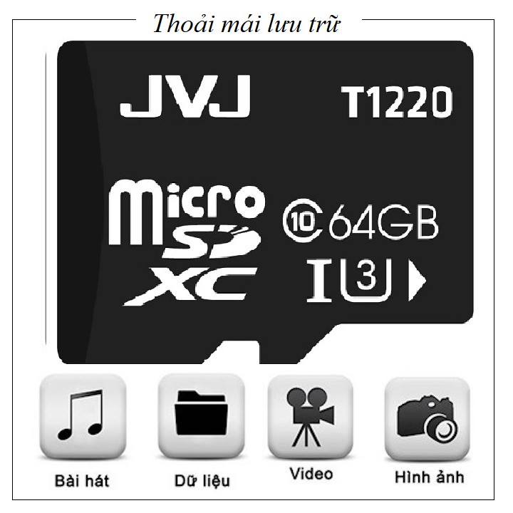 Ảnh Thẻ nhớ 64Gb JVJ Class 10 U3 - Dùng cho tất cả các dòng thiết bị hỗ trợ thẻ nhớ micro, camera giám sát-Bảo hành 5 năm 3