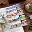 Set 100 Miếng Dán Washi Hình Bướm Phong Cách Vintage Trang Trí Sổ Tay/Sổ Tay