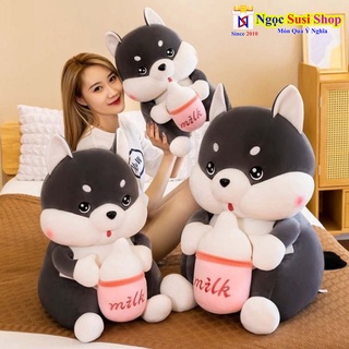 THÚ BÔNG CHÓ ÔM BÌNH SỮA KHỔNG LỒ ÔM NGỦ CAO CẤP