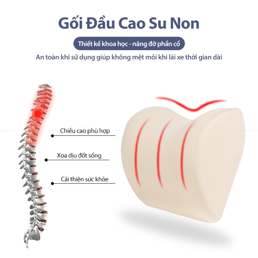 Gối Tựa Đầu Cao Su Non Bọc Da CIND G003 Màu Xám