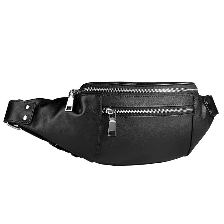 Women's Elegant Genuine Leather Belt Bag – Multi-Pocket – 7