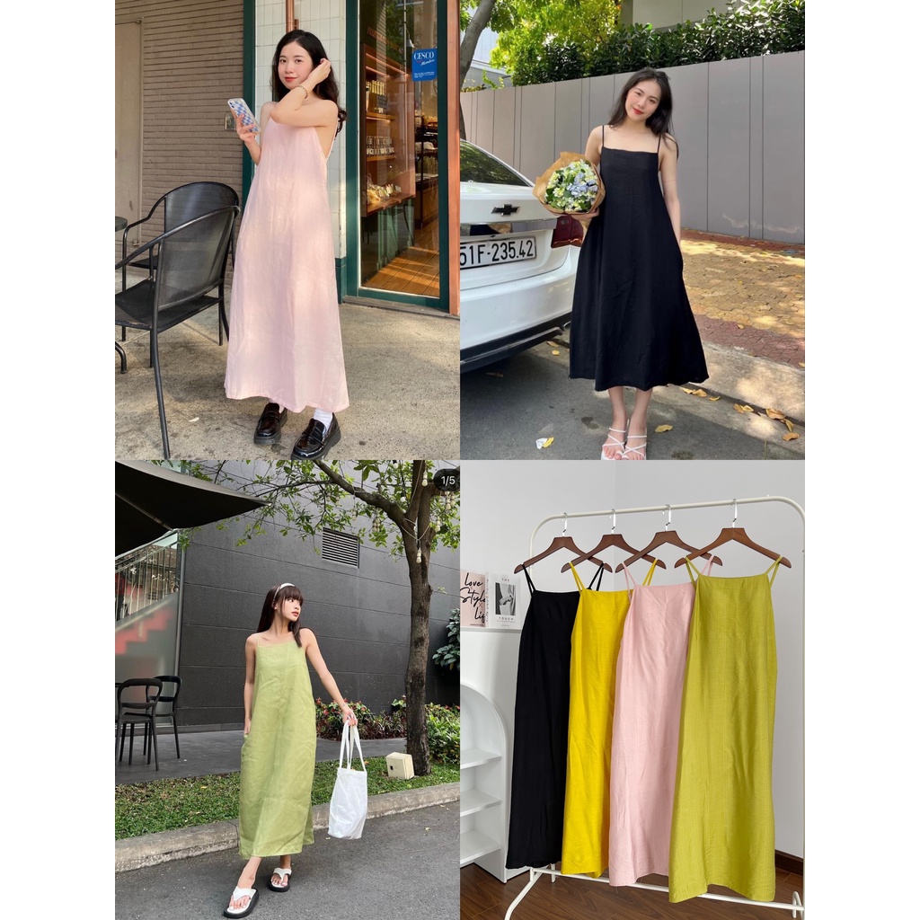 ĐẦM HAI DÂY CỘT DÂY LƯNG NHIỀU MÀU XINH XẮN - SALA DRESS