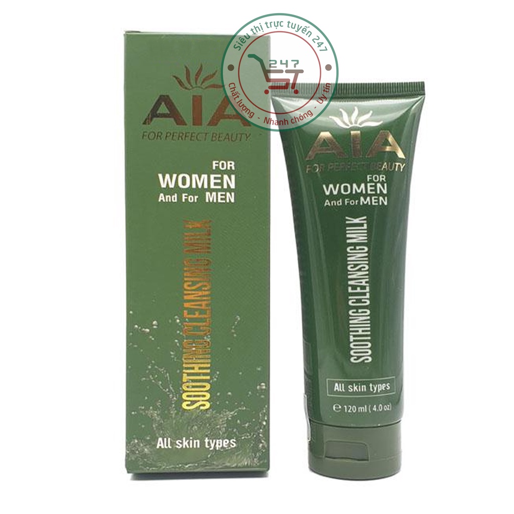 Sữa rửa mặt Mụn thâm AIA Ngăn nhờn 120ml (xanh lá-vàng) chăm sóc da tại nhà hiệu quả