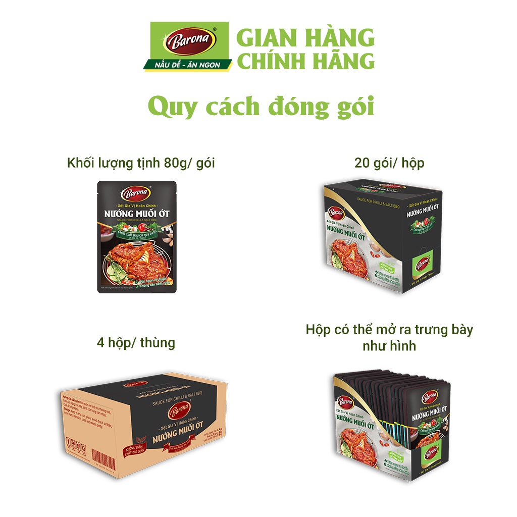 Ảnh Gia Vị Nướng Muối Ớt Barona 80g ướp ngon chuẩn vị không cần nêm nếm 4