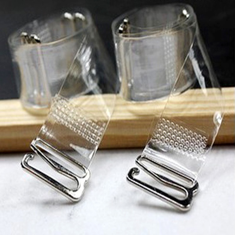 Dây đai áo ngực bằng silicon trong suốt co giãn mặt nhám điều chỉnh được với khóa kim loại tiện dụng cho nữ