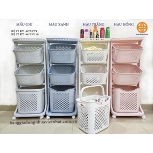 Kệ đựng đồ đa năng, 3 tầng có bánh xe việt nhật [GIÁ SỈ]