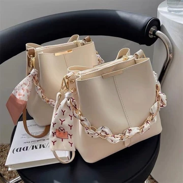 Women's Crossbody Bag – Multi-Pocket, Beige · TX01