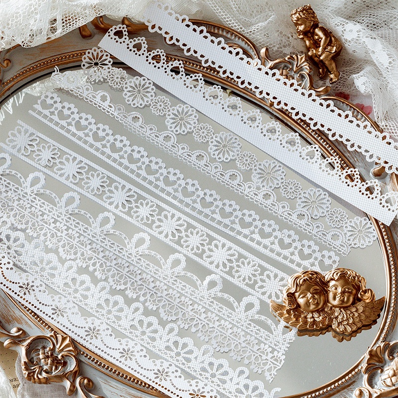 Giấy trang trí sổ vintage tường hộp quà phòng bàn học HD95 - K69 giấy ren retro.