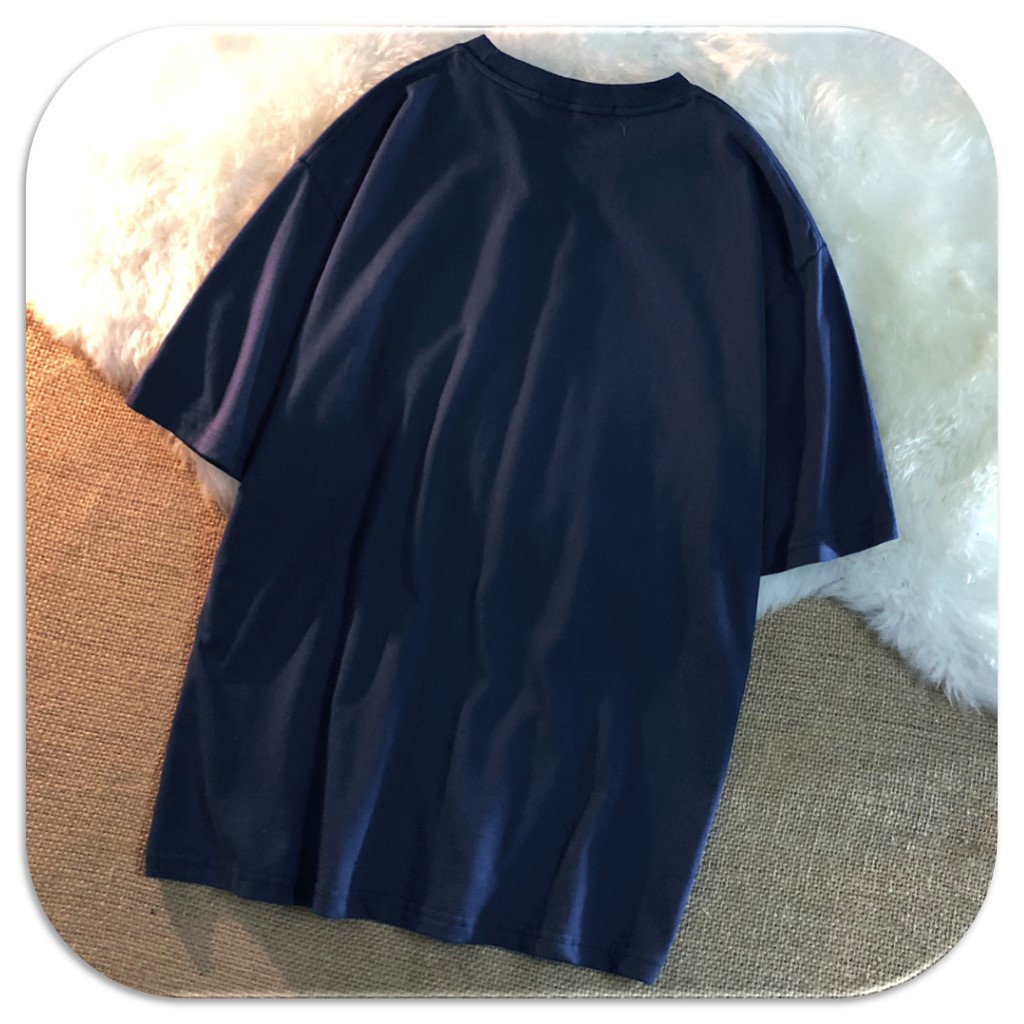 Áo thun nam HappyFamily màu xanh navy tay ngắn in hình vải cotton 100 cao cấp