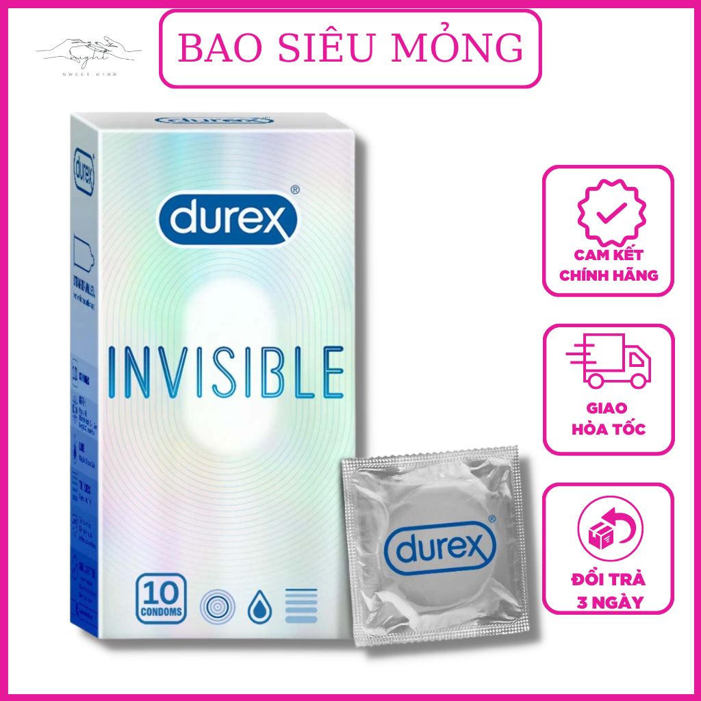 (CHÍNH HÃNG) BAO CAO SU DUREX INVISIBLE EXTRA THIN EXTRA SENSITIVE HỘP ...