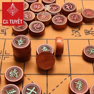 Bộ Quân Cờ Tướng Gỗ Cẩm 4cm
