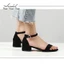 Giày Sandal Nữ 3 Phân Bít Hậu Chất Xi Lộn Annmodels gót vuông phối quai ngang kiểu dáng basic_A09SD