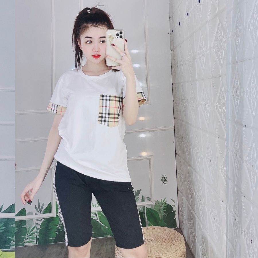 Đồ Bộ Ngủ Nữ Trung Niên Bigsize 43-85kg Thun Cotton ESHOP AD17 Quần Lửng Mặc Nhà, Đi Chơi Mùa Hè