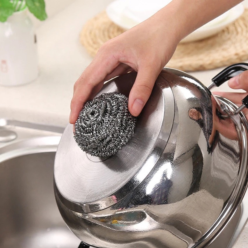 1/4/6 Gói Miếng Chà Xoong Nồi Bằng Thép Không Gỉ Không Gỉ