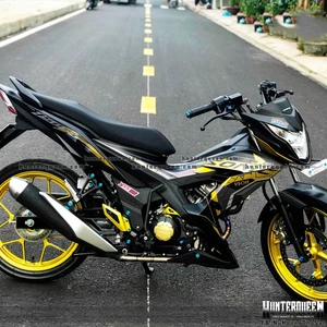Tem rời cao cấp mẫu 2019. Dán xe Sonic 150 màu đen. Phối vàng sang trọng sành điệu. Kích thước chuẩn