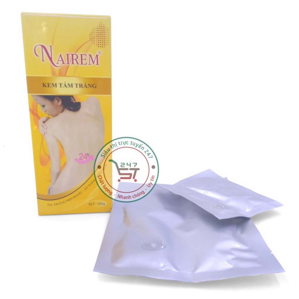 Kem body tắm Trắng toàn thân Trắng da mờ Đốm nâu Tàn nhang Collagen Nairem 150g (Vàng)