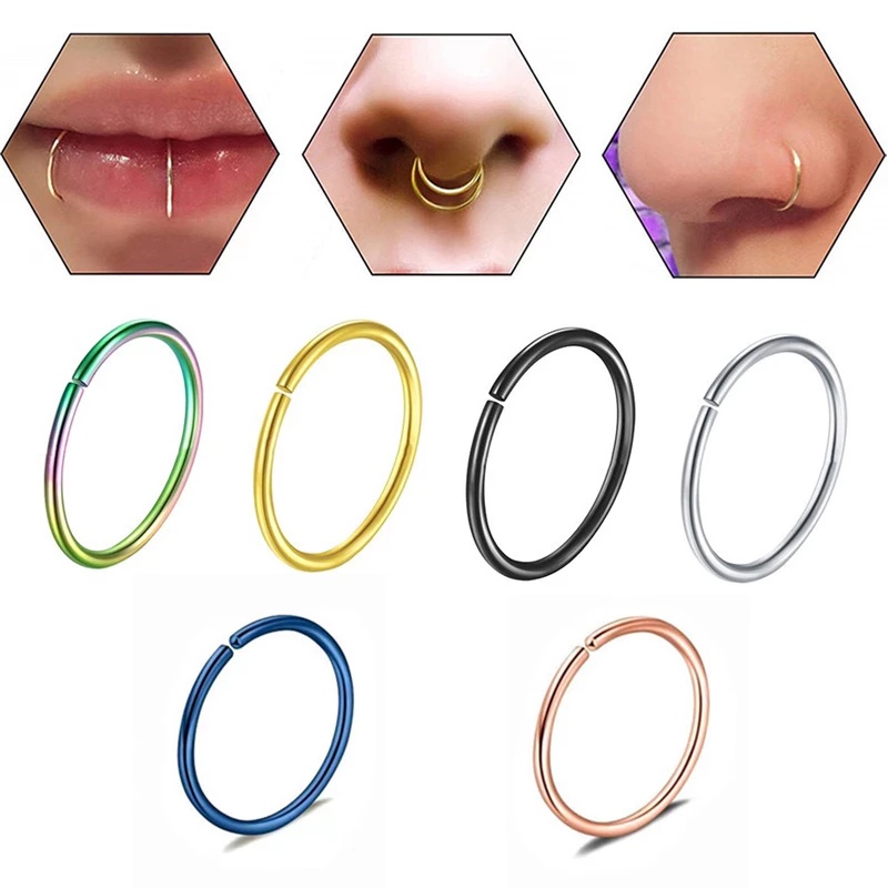 1 Khuyên Mũi Tròn Bằng Thép Không Gỉ 0.8mm Phong Cách Mới