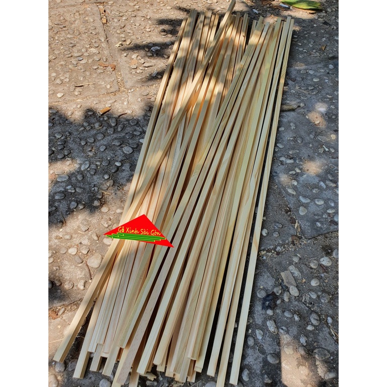 Combo tiết kiệm gỗ thông vuông 1cm x dài 1m2-1m-80cm-60cm-50cm-40cm-30cm đã bào láng 4 mặt
