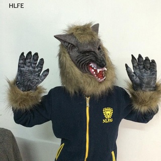 HL Halloween Sói Mặt nạ tóc Người sói Móng vuốt Găng tay Trang phục Đảng Trang trí đáng sợ FE