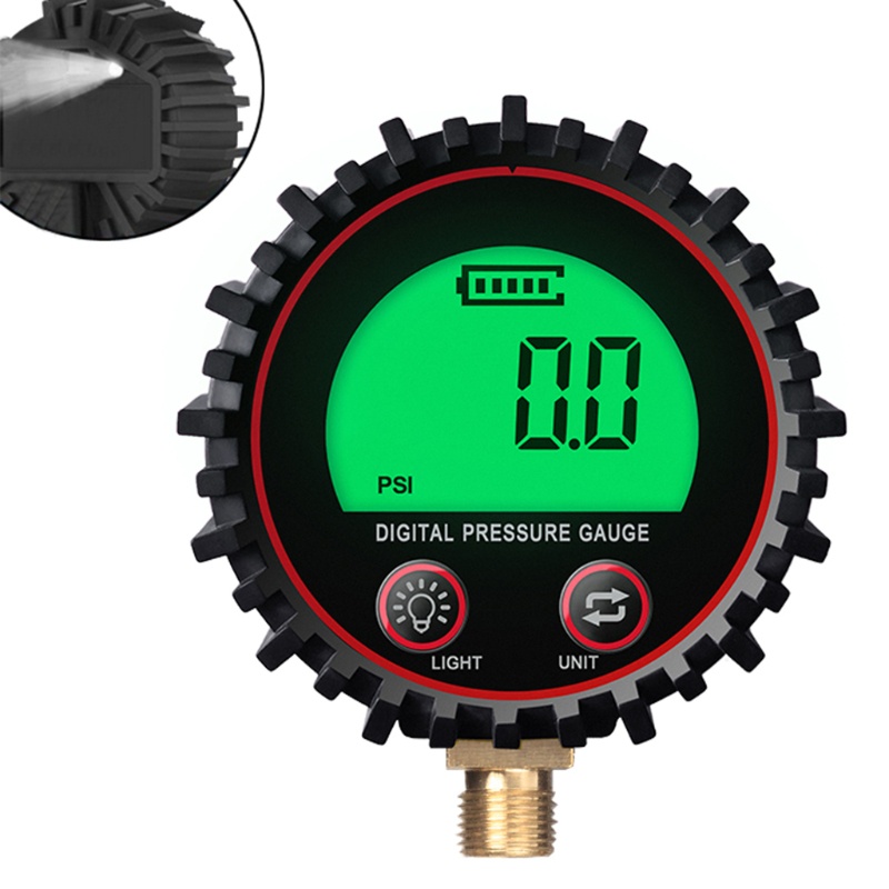 Đồng Hồ Đo Áp Suất Khí Ga Kỹ Thuật Số Có Đèn LED Rang Đến 255psi Độ Chính Xác Cao 1% P