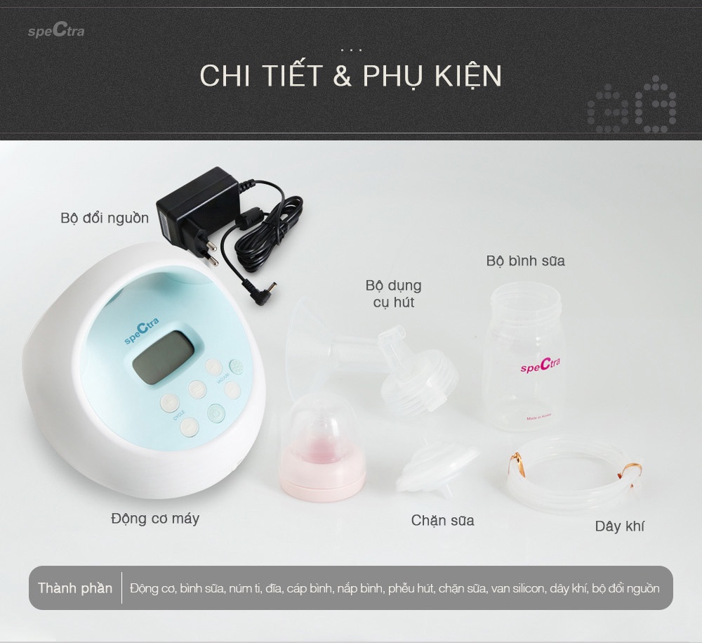 Mô tả Máy Hút Sữa Điện Đôi Spectra S1 Plus Chính Hãng (Bảo Hành 24 Tháng) - 11