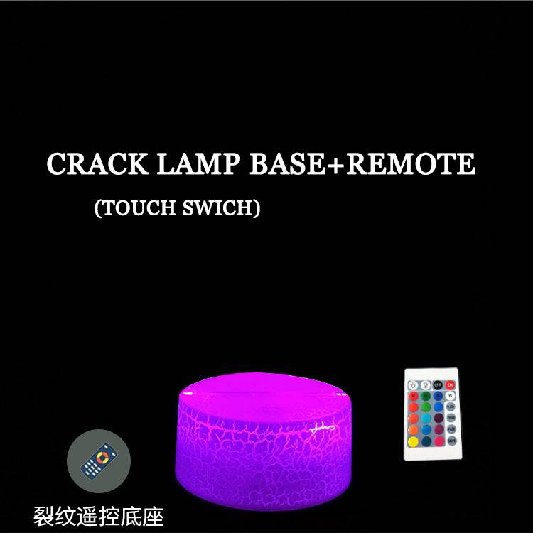 HT2 3D Đèn Ngủ Đèn Đế Đèn Giá Đỡ Từ Xa Phòng Ngủ Led USB Chiếu Sáng 7 Màu Trang Trí Nhà Quà Tặng TH2