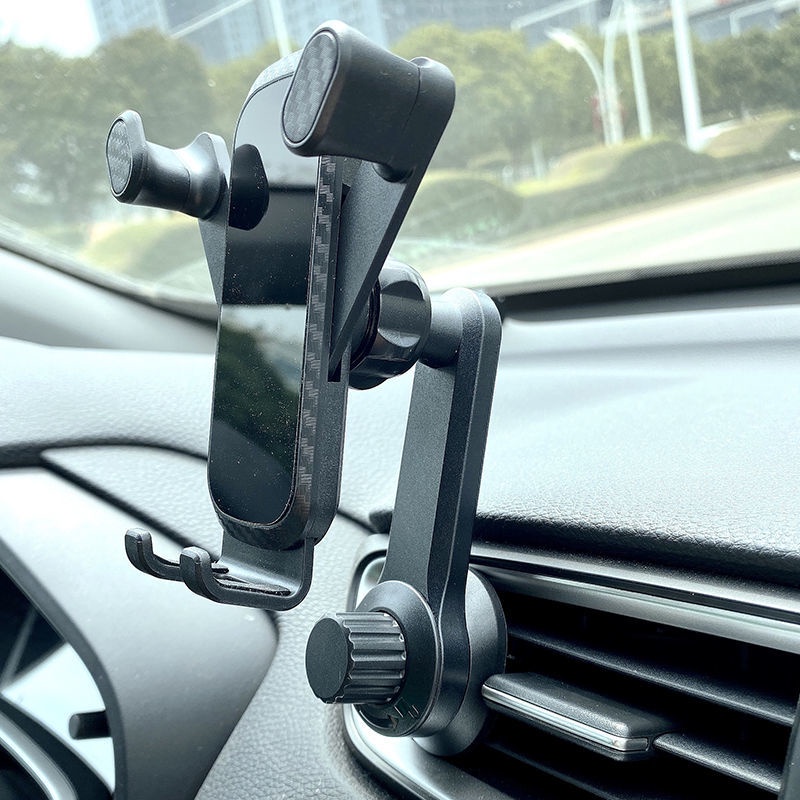 Giá Đỡ Điện Thoại Ô Tô Xoay 360 AC Lỗ Thông Hơi Gắn Kim Loại Móc Chân Đế Cho Thanh Nối Dài Điều Hướng Di Động