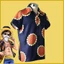 GC1 Một Mảnh ĐỎ Khỉ D Luffy Trang Phục Hóa Trang Áo Sơ Mi Hướng Dương Tay Ngắn Halloween Trang Trí Bãi Biển Hoa Áo Sơ Mi GC1