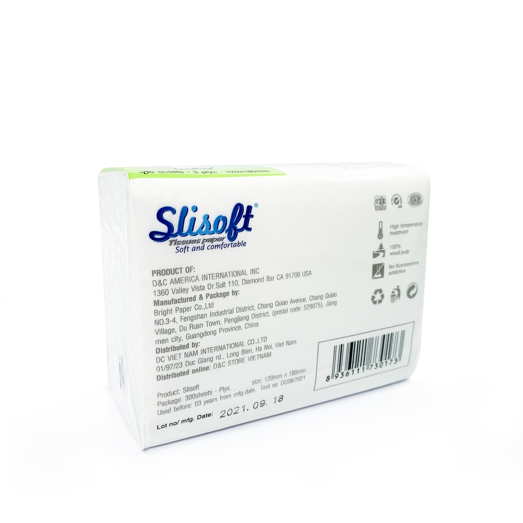 Ảnh Giấy ăn Slisoft Trắng 300 lớp 3