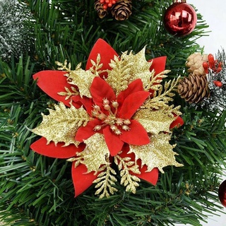 Hoa giả - Bông hoa trạng nguyên kim tuyến trang trí cây thông noel, làm tháp oản