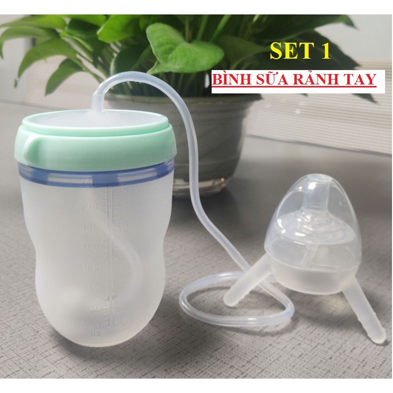 Bình sữa rảnh tay Colobyby Silicon 2-in-1 250ml