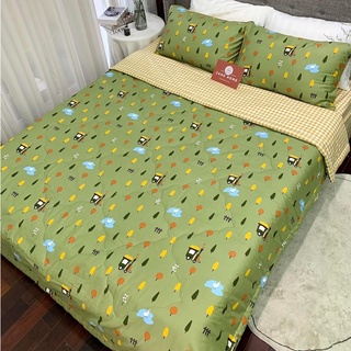Chăn Ga Gối Cotton Living Set 5 Món, Ga Giường Cotton 100% Đủ Size