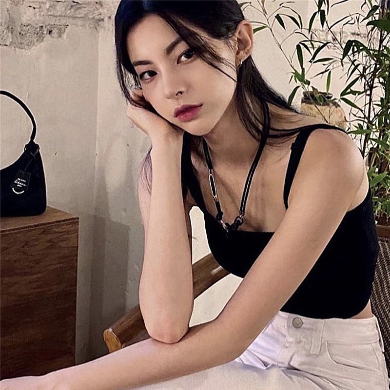 Vòng Cổ Da Lộn Hai Lớp Mặt Vòng Kim Loại Bằng Thép Không Gỉ Phong Cách Hàn Quốc Cho Nữ